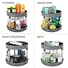 mDesign-Lazy-Susan-Spice-Rack--2-Tier-Kitchen-Storage-Unit-with-Rotatable-Shelving-Made-of-Plastic--Perfect-for-Use-as-Condiment-Holder-Spice-Rack-and-More--Grey mDesign Lazy Susan Spice Rack – 2-Tier Kitchen Storage Unit with Rotatable Shelving Made of Plastic – Perfect for Use as…