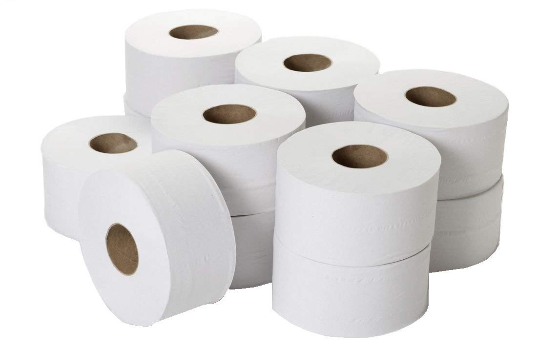 Washroom Hub 12 Pack Mini Jumbo Toilet Paper Tissue Rolls Luxury Soft