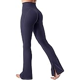 YEOREO Flare Split Hem Leggings for Women Tummy Control Workout Leggings Nasreen Hidden Scrunch Bootcut Gym Yoga Pants