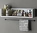 Rustic William Kitchen Shelf Wall Mount Floating Shelves Farmhouse Design Spice Rack with Towel Rail 20 Inch White Set of 2