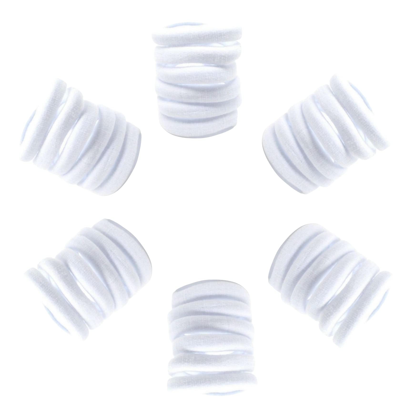Topkids Accessories 36 pc Thick Hair Bands for Women and Girls, Hair Bobbles Elastic HairBands Ponytail Holders Hair Ties Hair Elastics Hairbands Women Hair Ties No Damage elastic hair bands (White)