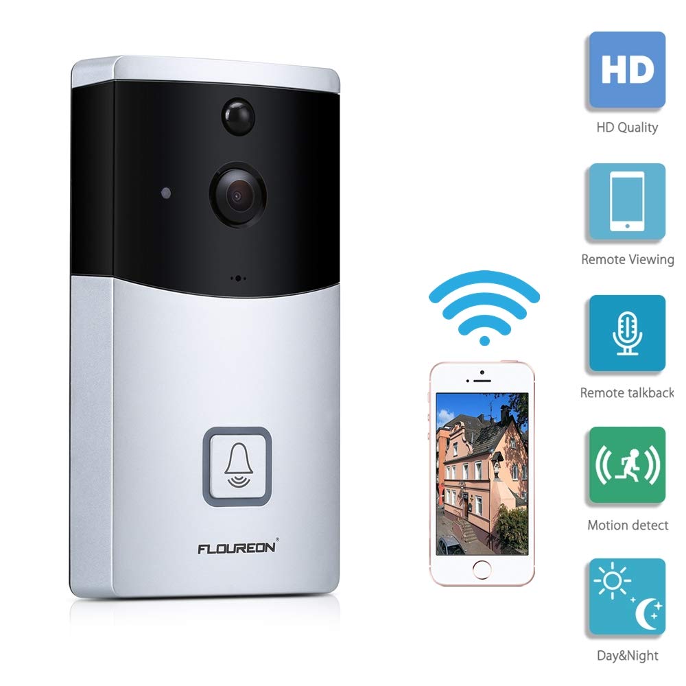 FLOUREON Wireless HD Video Doorbell Waterproof Smart Doorbell WiFi