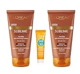 L'OREAL Sublime Bronze Tinted Self-Tanning Lotion, Medium Natural Tan, Citrus Scented, Value Pack