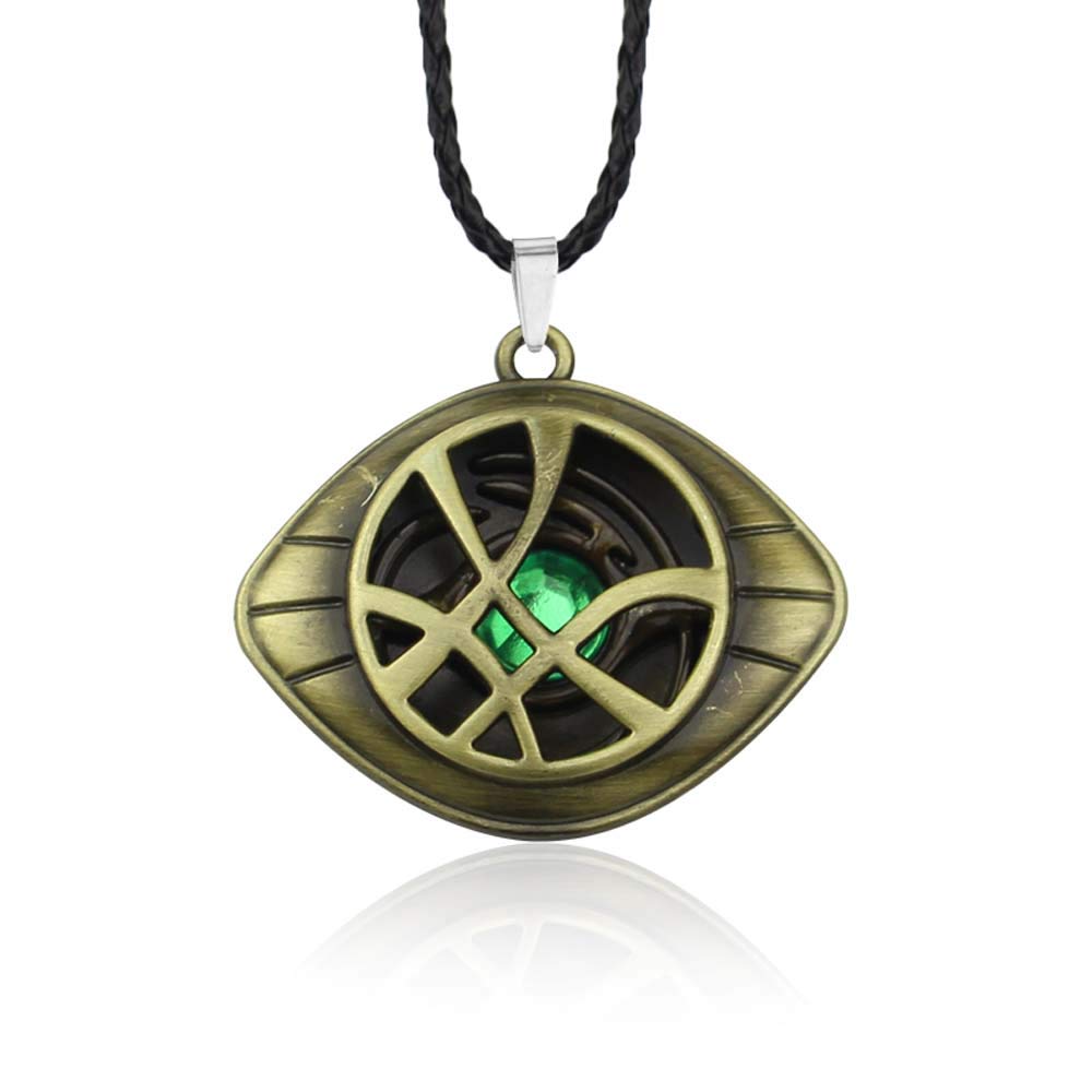 EU_LevinArt Doctor Strange Necklace Crystal Eye of Agamotto Pendant Fashion Necklaces