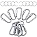 KAMOTA 10PCS Aluminum D Ring Locking Carabiner with 10PCS Key Ring, Premium Durable D Ring Carabiner Clip for Home Camping Fishing Hiking Traveling and Keychain