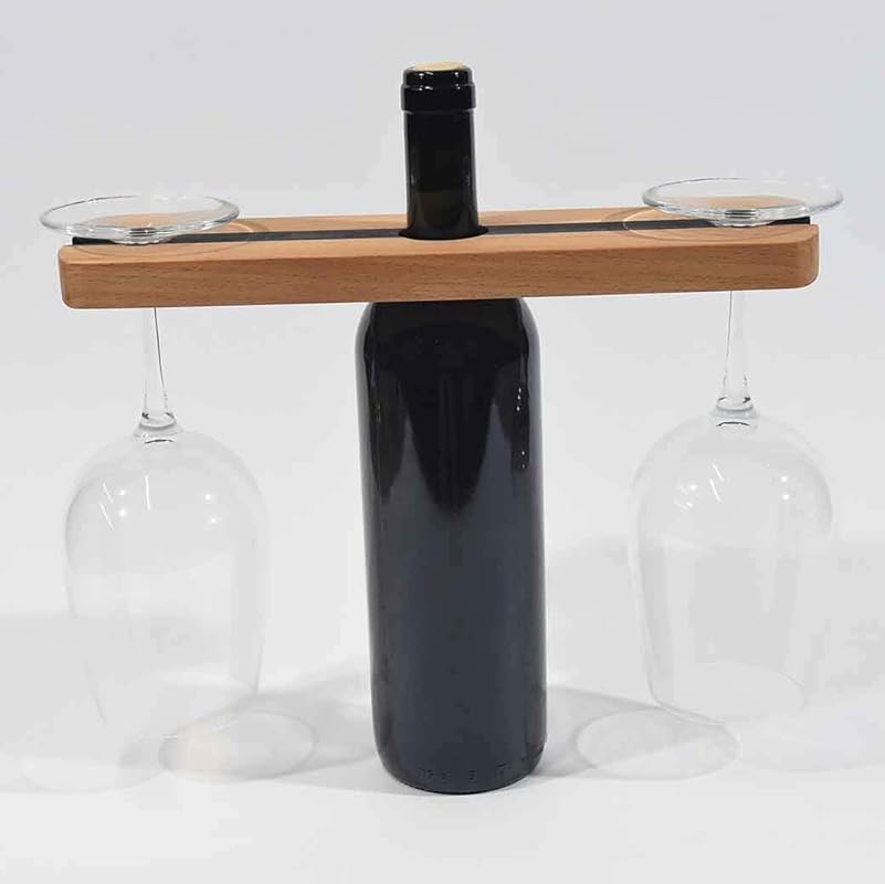 High quality refined wooden wine glass holder. For romantic evenings