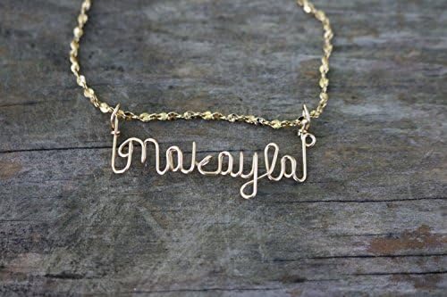 Hand Scripted 14K Gold Filled Personalized Name Necklace Makayla