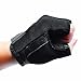 iiSPORT Fingerless Weight Training Gloves Leather Padding Grip Meshback Black (Pair) M