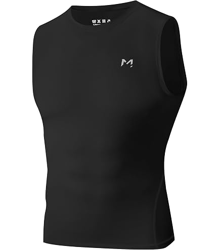 Amazon.com: TOPTIE Mens Sleeveless Compression Shirt Black