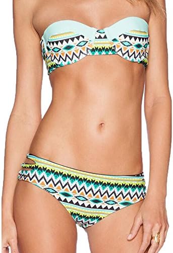 Women’s Sexy Geometric Print Padded Bikini Set - Two Piece Bandeau Push Up Swimsuits Bathing Suits Hollow out Swimwear