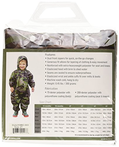 Tuffo Toddler Boys' Muddy Buddy Coveralls, Camouflage, 2T