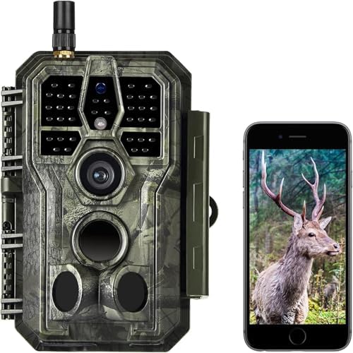 BLAZEVIDEO 48MP 1296P WiFi Trail Camera, 940nm No Glow Night Vision Motion Activated, 0.1s Trigger Speed 120° Wide View Waterproof Game Camera Trap for Garden/Wildlife Monitoring