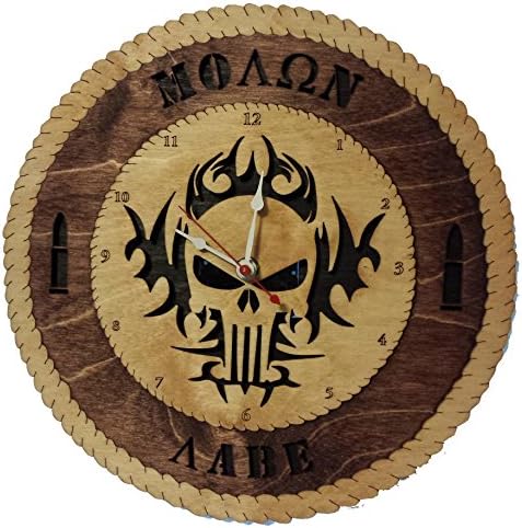 DC Crystal Laser Engraved, Personalized WT639 Punisher Molan Labe Wall Clock
