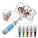 NEW Foldable Super Mini Wired Selfie Stick Handheld Extendable Monopod -Built in Bluetooth Shutter Non-slip Handle Compatible with iphone 4s, 5s, 6, 6 Plus, Samsung Galaxy S3, S4, S5, S6, Note 2, 3, 4, 5, Nexus 5, 6, HTC One (Blue)