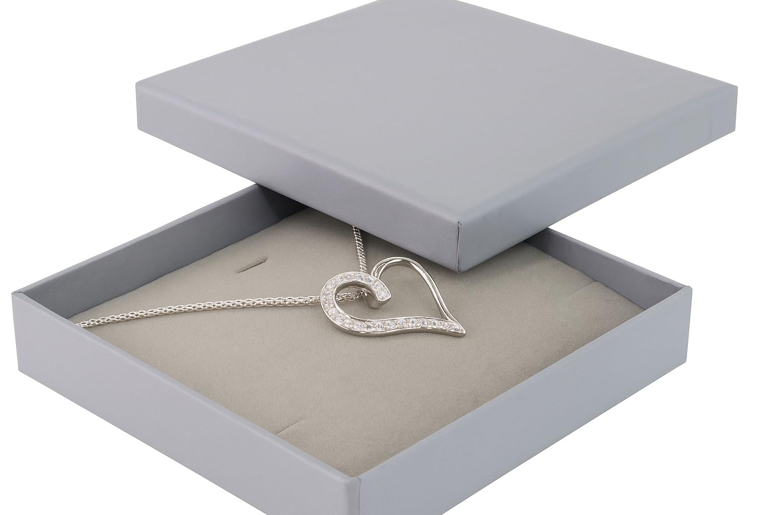Jewellbox Simple Small Jewellery Gift Box for Bracelets, Necklaces, Earrings with Lid, Grey, size 9x9x2cm