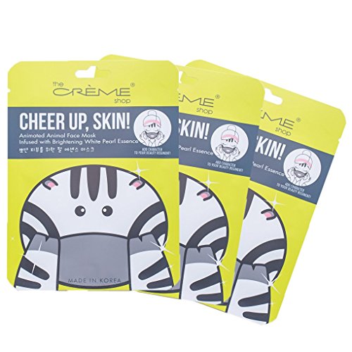 The Creme Shop - Cheer Up, Skin! (Zebra Face Mask) 3 Piece Value Pack - Hyaluronic & Pearl