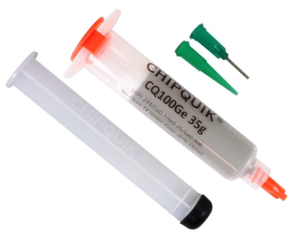 Germanium Doped Solder Paste No-Clean Sn/Cu0.7/Ni0.05/Ge0.006 T4 (35g Syringe)