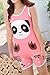 Lasher Women's Cute Panda Short Sleeve Pjs Sleepwear Set Cartoon Shorts Pajamas Red L