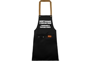 Men's and women's cooking apron with a fun patterned design, featuring two large pockets and one small pocket