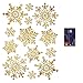 YaMeiDa 3D Snowflake Stickers Christmas Winter Large Gold and Silver Snowflake Cling Stickers Decals for Widows Wall Decor Craft Party Supplies -4 Sheets 52 pcs