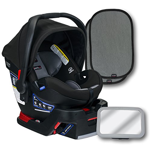 Britax B-Safe Ultra Infant Car Seat, Noir, Back Seat Mirror, and