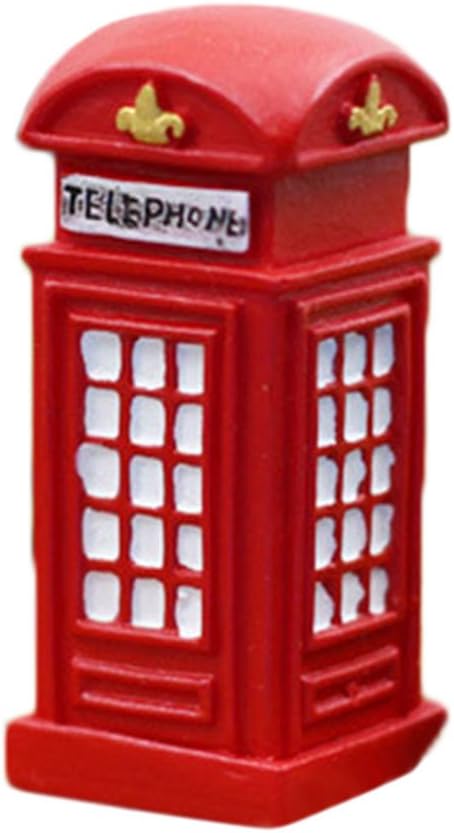 JUNGEN Mini Garden Statues British Telephone Booth Fairy Garden Miniature Ornament DIY Accessory Home Decoration