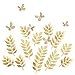 Ling's Moment Paper Leaves Butterflies Set, Fake Gold Leaf(18pcs) & Glitter Butterfly(6pcs), Paper Flower Decorations for Crafts Wall Nursery Baby Shower Wedding Birthday Photo Booth Backdrop