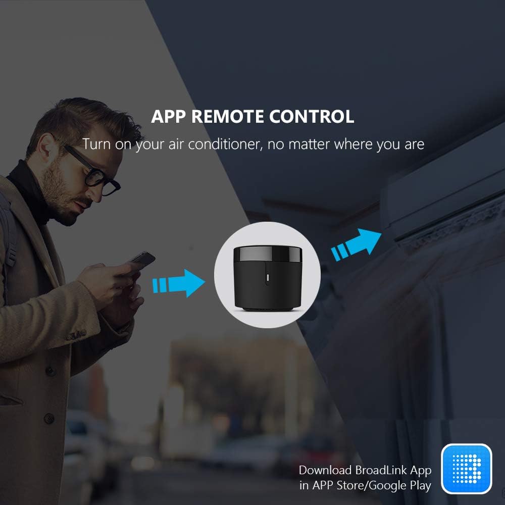 BroadLink RM4 Mini IR Universal Remote Control, Smart Home Automation Wi-Fi Infrared Blaster for TV Air Conditioner STB Audio, Works with Alexa, Google Home, IFTTT: Home Audio & Theater