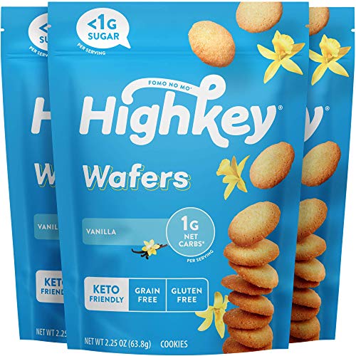 HighKey Keto Snacks Wafer Cookies – Low Carb Gluten Free Diabetic & Paleo Food plan Pleasant Vanilla Desserts Ketogenic Protein Snack Cookie Wholesome Meals Treats Low Sugar Dessert Vanilla Wafers 3 Pack