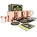 Krown Kitchen - Hammered Moscow Mule Copper Mugs Set of 4 Gift Set | 16 oz