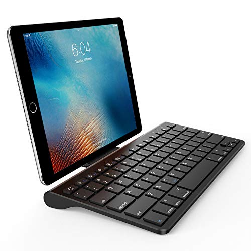 OMOTON Ultra-Slim Bluetooth Keyboard with Sliding Stand,Compatible with iPad 10.2/9.7, iPad Air 10.5, iPad Pro 11/12.9, iPad Mini 5/4, iPhone and Others,Black