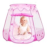 Meland Kids Ball Pit Tent - Easy Folding Pink Playhouse Ball Tent with Storage Bag (Ball Not Included)