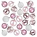 36-Pack Christmas Tree Ornaments - Pink and White Shatterproof Medium Christmas Balls Decoration, Assorted 4-Finish Shiny, Matte, Glitter, Ribbed, Hanging Plastic Bauble Holiday Decor, 2.3 Inches