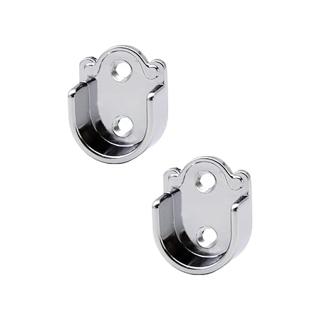 Rzdeal Pack Of 2 Round Wardrobe Hanging Rail Rod End Bracket