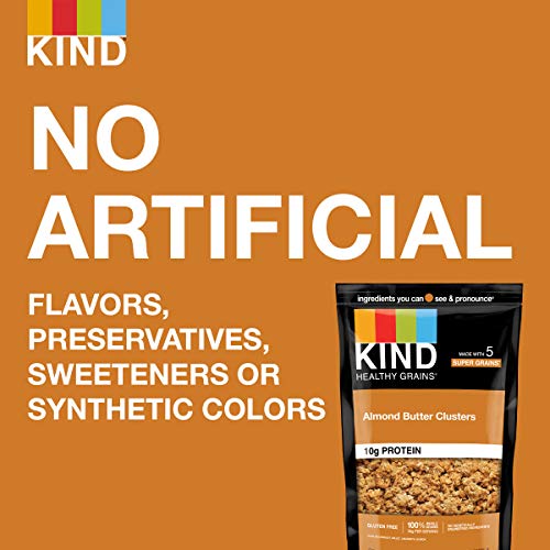 KIND Healthy Grains Clusters, Almond Butter Granola, 10g Protein