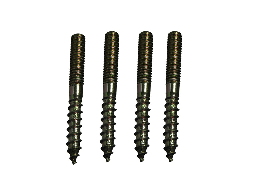 THREADED DOWEL SCREW WOOD TO METAL YZP ZINC PLATED M6 X 50MM PACK OF 10