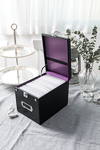 Jack Cube CD Case Storage Box Case Bag DVD Organizer Holder with Hanging Cases and Handle to Carry(Black, 9.45 x 6.8 x 7.1 inches) - :MK216A