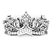 Metal Factory Sz 9 Sterling Silver Cubic Zirconia Princess Crown CZ Band Ring