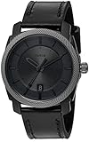 Fossil Men's FS5265 Machine Three-Hand Date Black Leather Watch