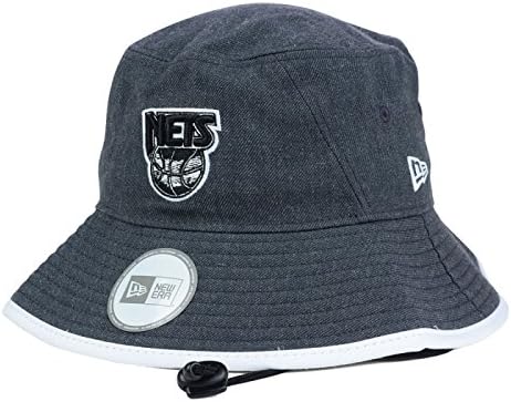 Brooklyn Nets New Era NBA HWC Dark Heather Graphite/White Tipped Bucket Boonie Hat (Large)