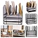 STYLISH Office Desk File Organizer – “Zero” Assembly - 33% more space - Perfect for paper filing, recipe, folders – Black Wire Mesh