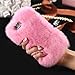 iPhone 6S Plus Case, iPhone 6 Plus Case, Lookatool Warm Fluffy Villi Fur Plush Wool Bling Case Cover Skin For iPhone 6S Plus or iPhone 6 Plus (Pink)