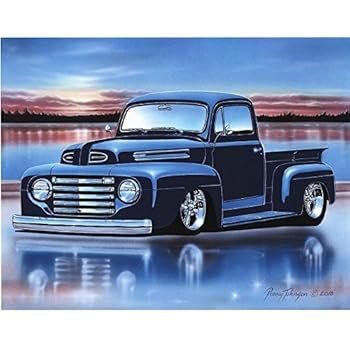 Amazoncom 1952 Ford F1 Pickup Hot Rod Truck Art Print