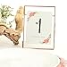 Koyal Wholesale Pressed Glass Floating Photo Frames 8-Pack with Stands for Horizontal or Vertical Pictures, Table Numbers, Place Cards (Rose Gold, 5 x 7)