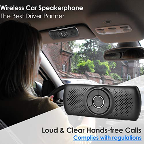 Wireless in Car Handsfree Speakerphones, TIANSHILI Portable Bluetooth Speaker,Stereo Sound Enhanced Bass/Built-in Mic/TF Card Player/Google Assistant Voice Command for Car, Home, Outdoor - Thumbnail 4