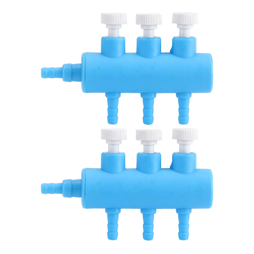 Aquarium Air Splitter Fish Tank Air Control Valve Plastic Aquarium Oxygen Distributor Fish Tank Air Pump Accessories(3 Way 2PCS)