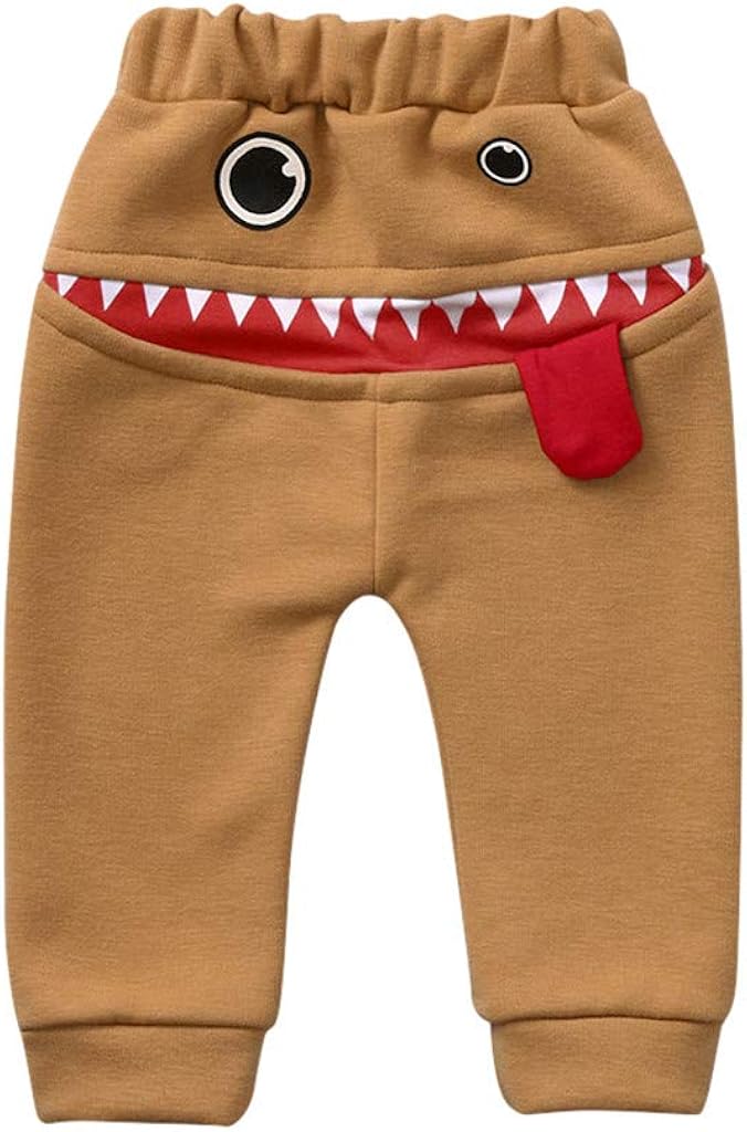 Little Story 6M-3Y Children Plus Velvet Thick Shark Big Tongue Harem Pants Trousers Children