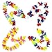 WeeCosy 12 Counts Tropical Hawaiian Leis and Necklace Luau Flower Party Favors(One Dozen)