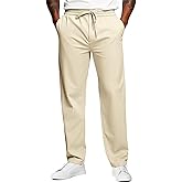 Runcati Mens Stretch Golf Pants Casual Slim Fit Dress Pants Elastic Waist Drawstring Lightweight Trousers
