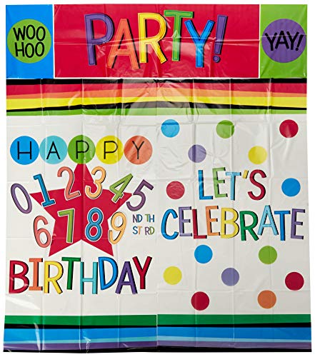 Amscan 671836 Rainbow Birthday Add-Any-Age Wall Decorating Kit, One Size, Multicolor